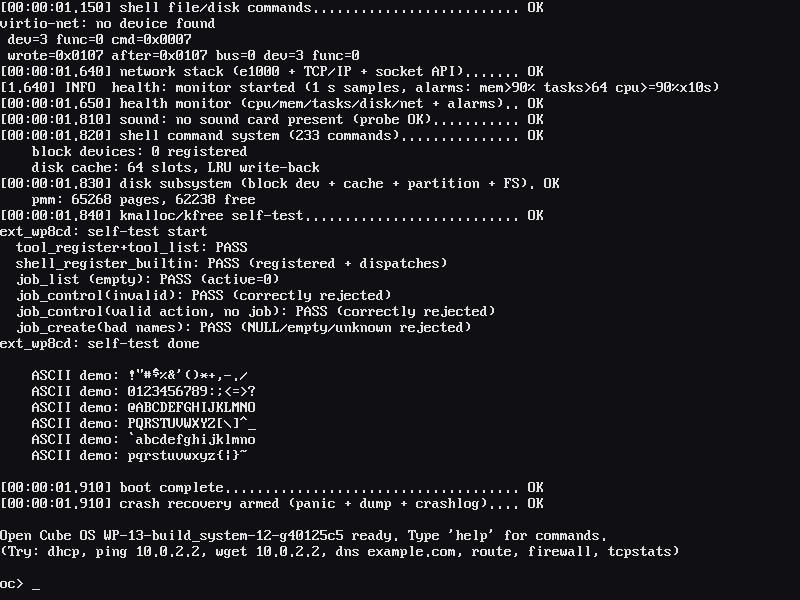 Open Cube OS - a from-scratch x86_64 kernel that boots into ring 3